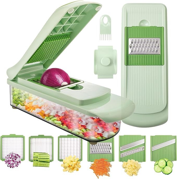 CORTADOR DE VEGETALES Y FRUTAS CON ACCESORIOS MULTIFUNCIÓN 10 EN 1